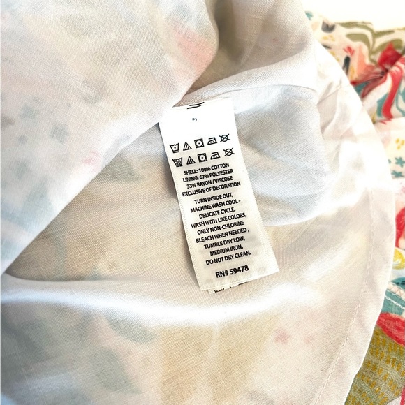 Tommy Bahama Tropical Floral Sleeveless Dress Kids Girl 3T w/Star Button Details - Picture 2 of 5